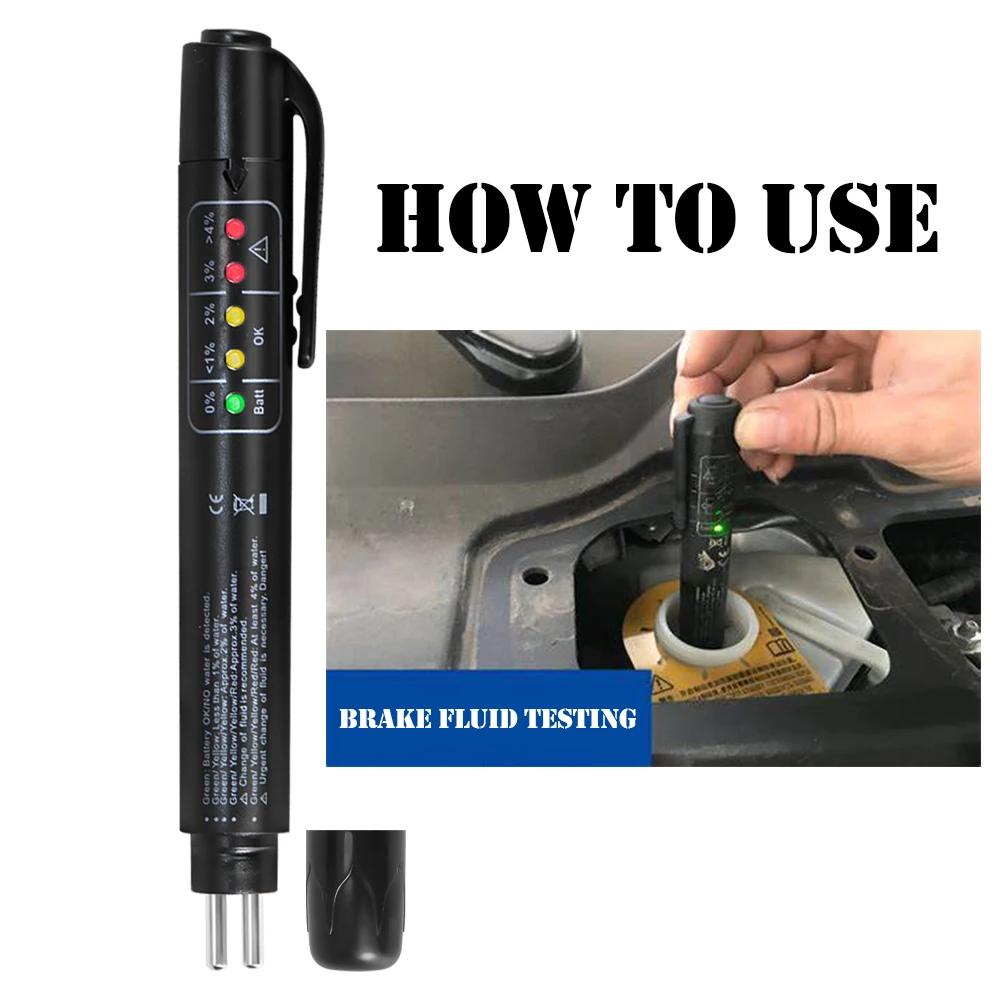 Universal Car Accessories Brake Fluid Tester Diagnostic Tools Accurate Oil Quality 5 Leds Auto Vehicle Brake Fluid Testing Tool