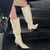 Over-the-knee boots, new big tube circumference, pointed head, thin heel, stacking boots, boots, boots, women's boots