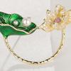 Bo Xin Yun Lotus Zircon Brooch with Oil Drop Lotus Leaf & Pearl Accent