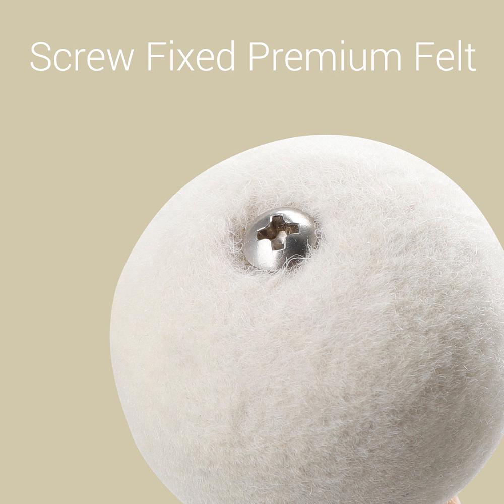 1 pár plstěných palic na bicí paličky s dřevěnou rukojetí pro bicí nástroje bílé