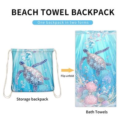 Microfiber Beach Towel Backpack Large Gym Sport Swimming Pool Towel Women Big Yoga Mat Fashion Summer Surf Robe Blanket