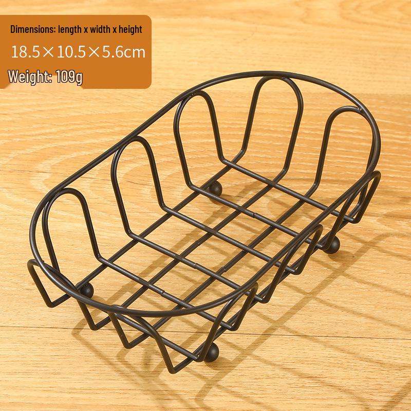 Retro Wrought Iron Snack Basket - French Fry & Fried Chicken Plate for Milk Tea Shops, KTV Bars