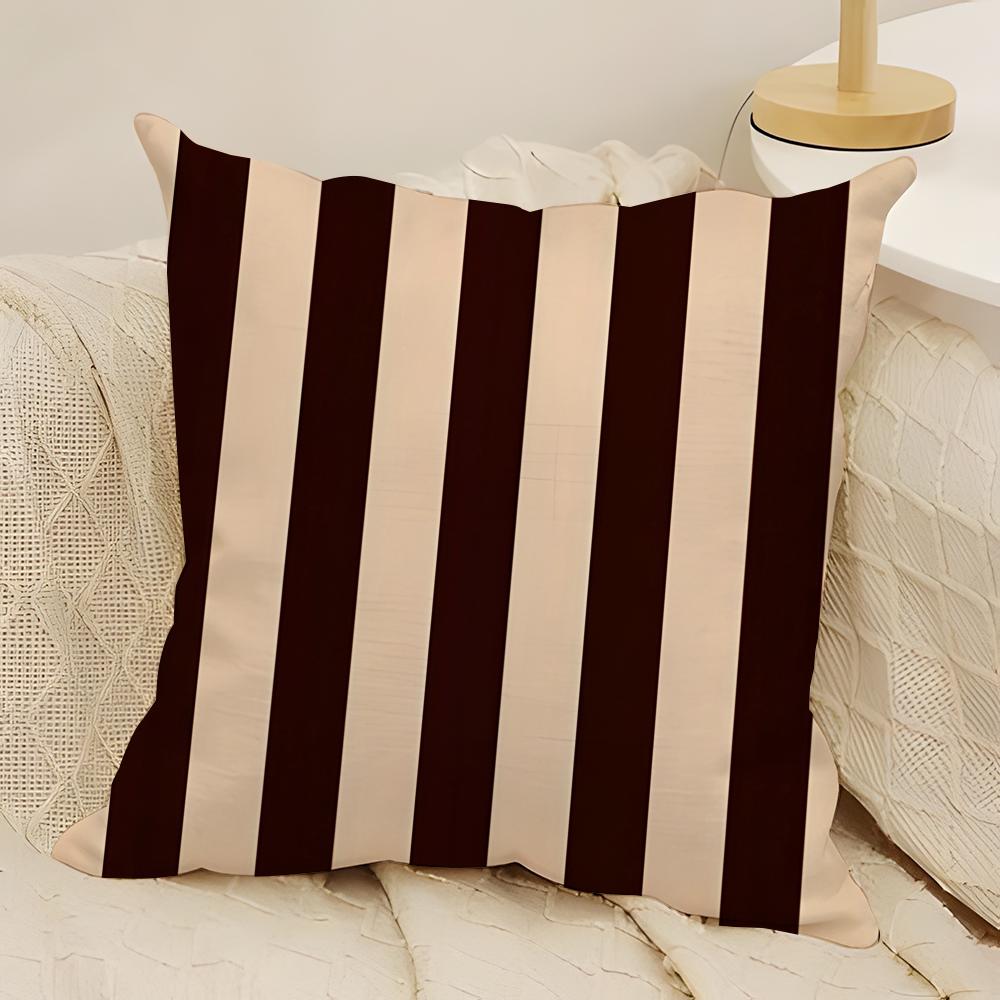 Classic Stripe Element Pillow Case Natural Linen DoubleSided Printing Sofa Home Decor Cushion Cover
