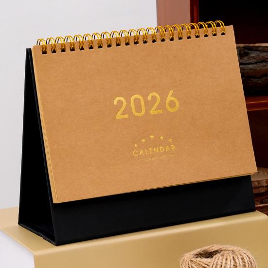 2026 تقويم مكتبي نمط ريترو ورق سميك مخطط إدارة الوقت للمنزل والمكتب والمدرسة يومي