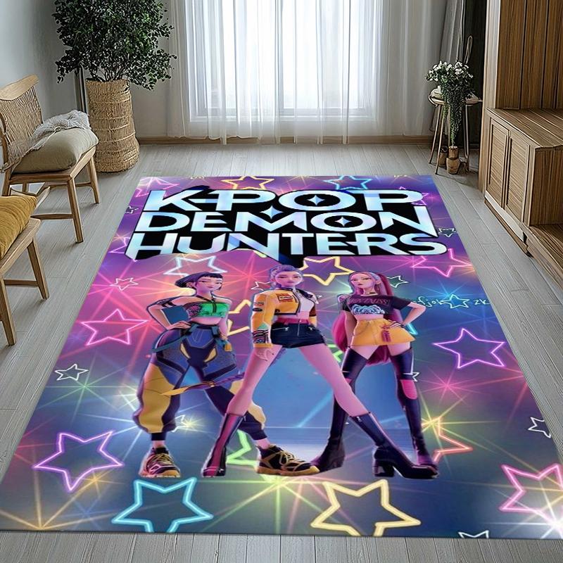 K-Pop Demon Hunters Golden Saja Boys Living Room Non-Slip Area Rug Soft Carpet for Bedroom Playroom Sofa,Home Decor Doormat