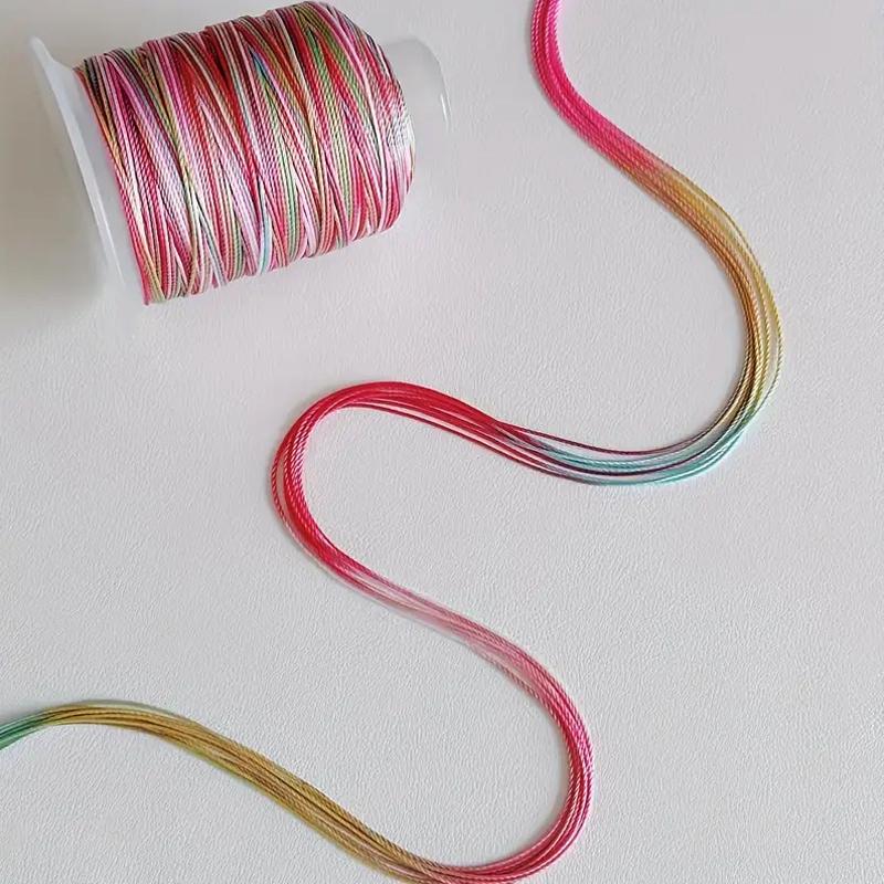 1 Bobine Fil Échoué DIY Bracelet Corde à Main Fil Coloré Dégradé Corde en Fibre Polyamide Tissage Corde Tissée 18 Brins