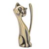 Cat Ring Holder Cat Statuette Style Zinc Alloy Sturdy Durable Retro Style Glossy Ring Organizer for Rings Jewelry