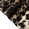 BITCED Frühlings Damen Einfarbig Slim-Fit Streetwear Low-Waist Leopardenmuster Rock