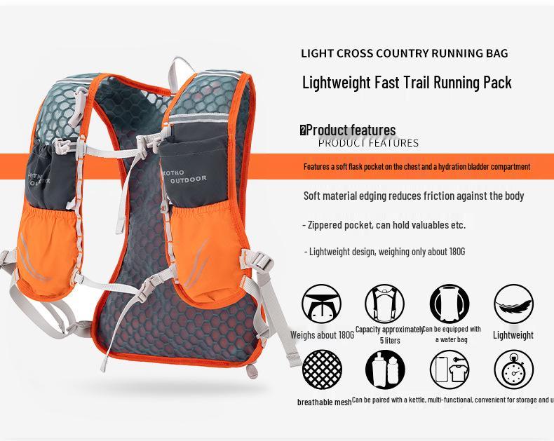 5L Hydration Backpack for Men and Women - Double Shoulder Running and Cycling Pack