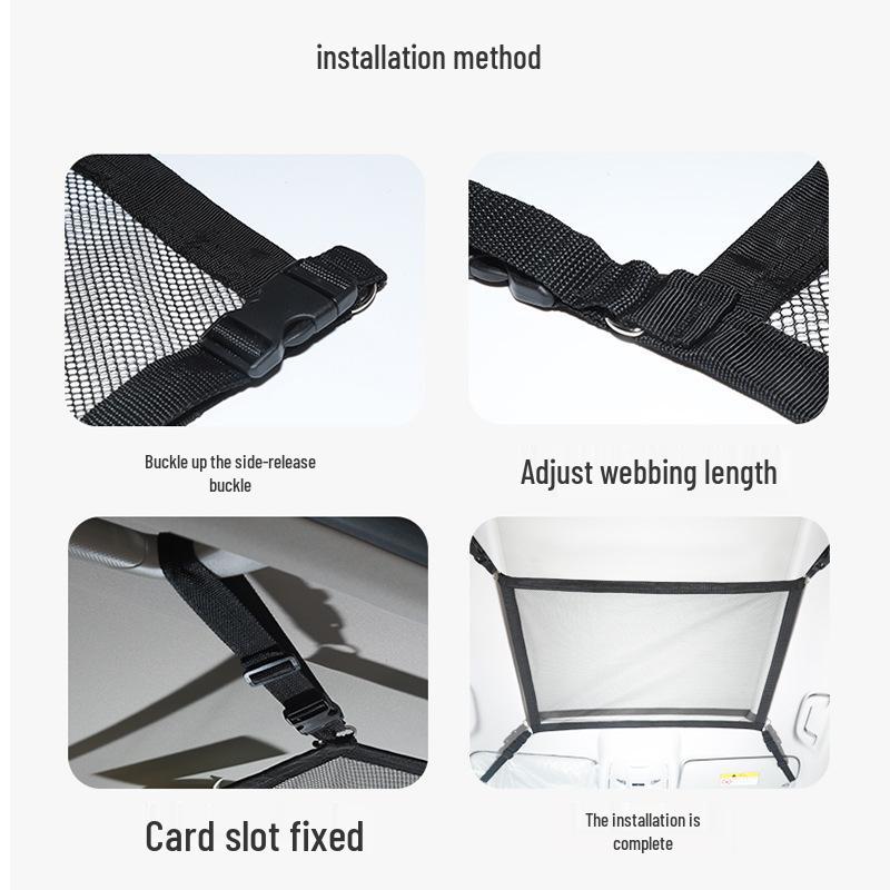 Car Roof Storage Net: Single-Layer Mesh Organizer for Luggage and Clothes