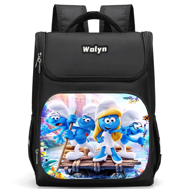 Smurf Anime Backpack Student Schoolbag Computer Bag