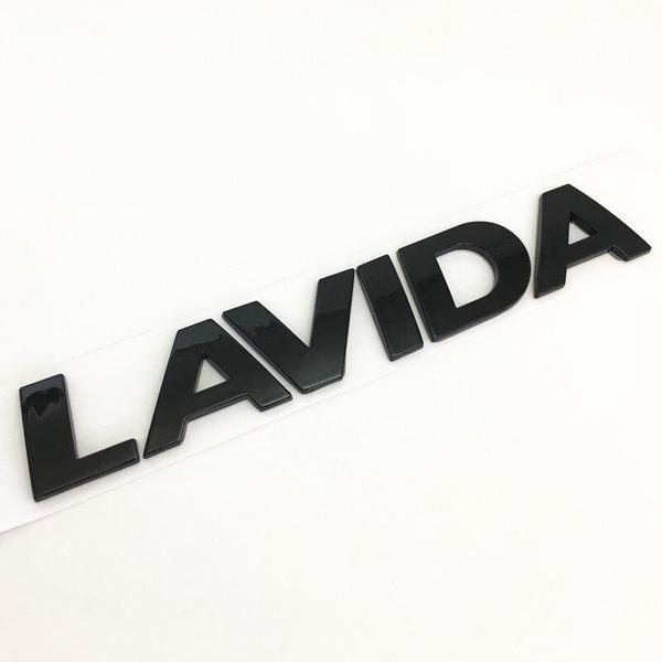 

1Pcs ABS Car Logo Sticker Letter Trunk Plated Words Emblem Badge Decal Sticker for lavida Auto Styling Accessories чёрный
