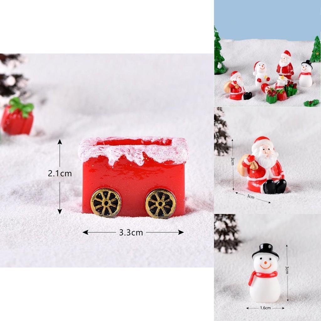 Delightful Miniature Christmas Landscape Ornaments With Cute Resin Santa And Snowman