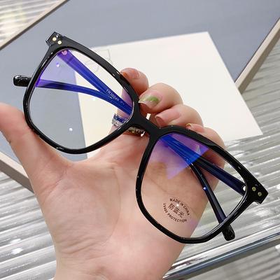 Tr90 Anti-Blue Glasses Women'S Trendy Large-Frame Glasses Frame Men'S And Women'S Flat Glasses Eye Protection 30049