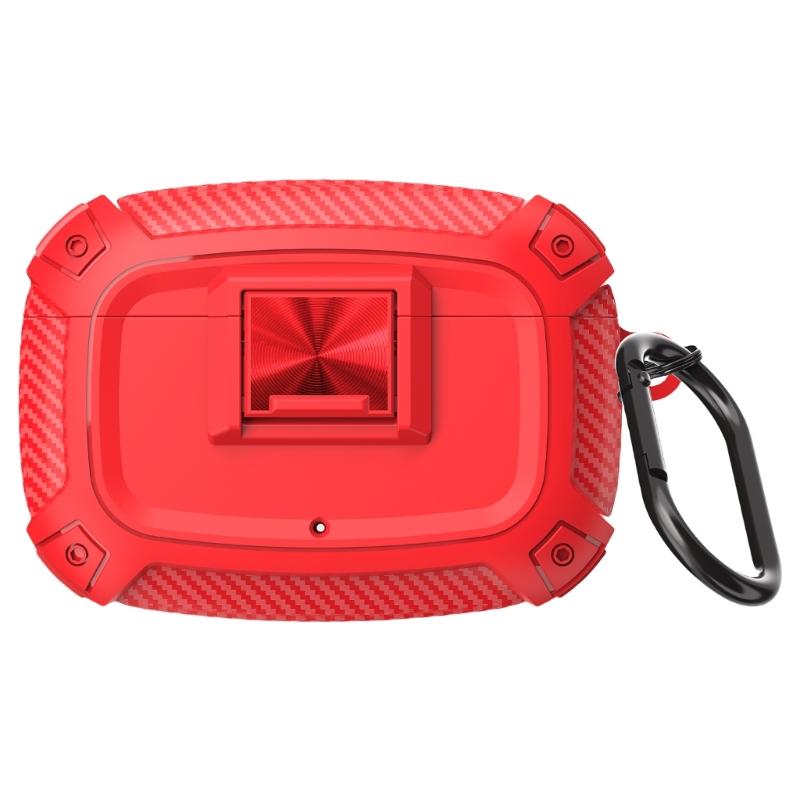 

Durability TPU Carbon Fiber Cover for Studio Buds/+ Earbuds AntiShock Shell with Easy Access Charging Port Shell красный