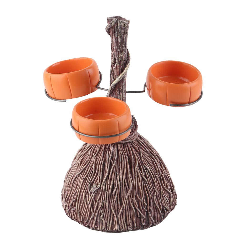 Halloween Resin Pumpkin Bowls On Broom for Serving Snacks Salad Fruit Halloween Party Supplies