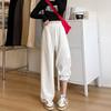Gray sweatpants women's new spring and autumn high-waisted straight wide-leg pants small casual loose sweatpants women