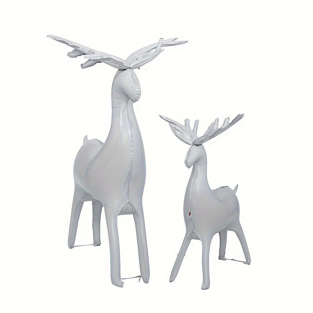 2-Pack Christmas Reindeer Foil Balloons, One Large and One Small White Reindeer, Suitable for Christmas Parties, Themed Birthday Other