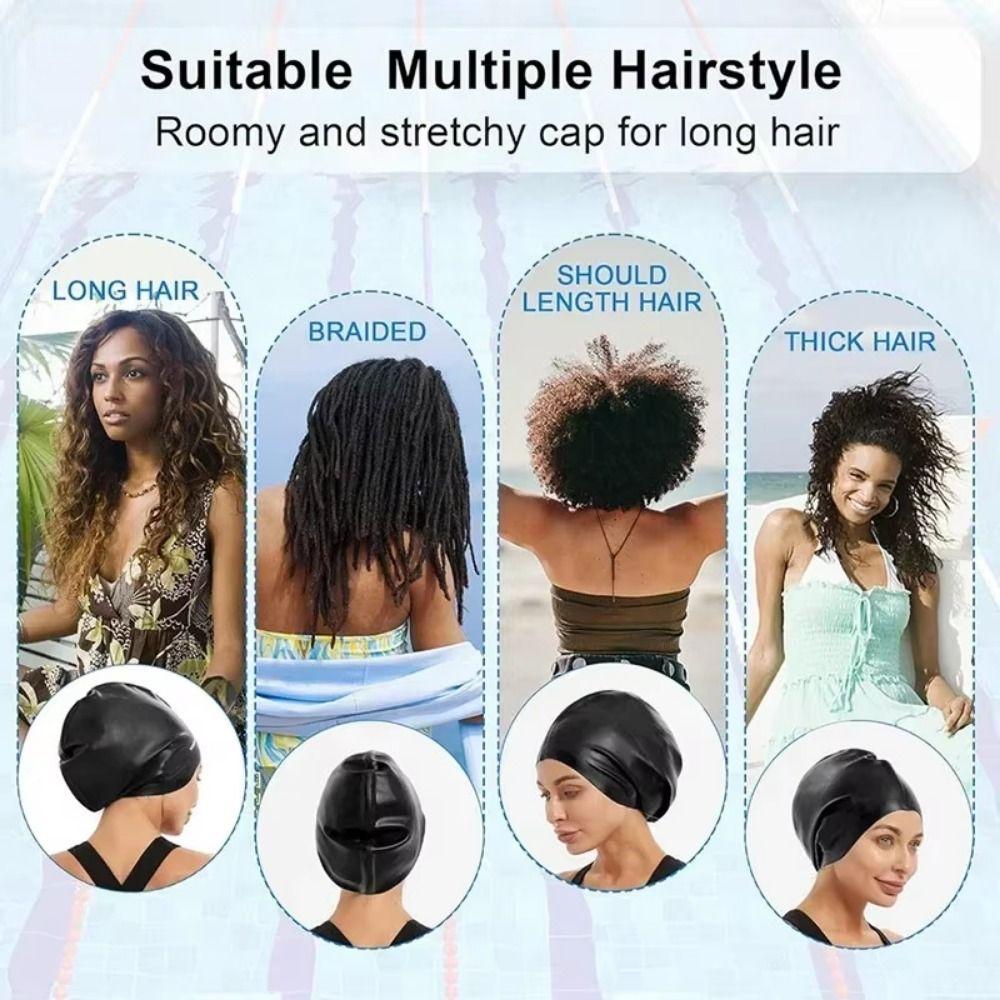 Elastic Waterproof Swim Cap Soft Snorkeling Cap Silicone Swim Headgear Spearfishing