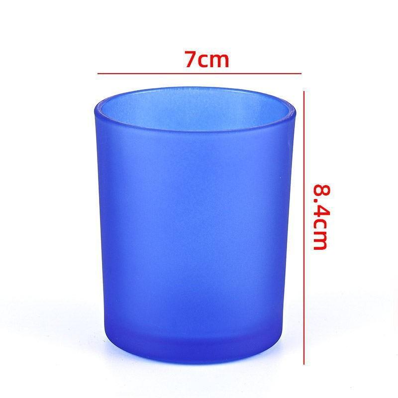 Colored Frosted Glass Candle Jar with Optional Lid - Creative Wide Mouth Design