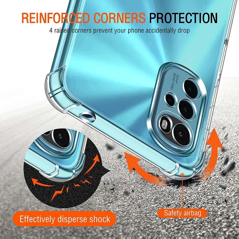 1.5MM Thick Air-Bag Clear Case For Motorola Moto G10 Power G20 G30 G13 G14 G31 G41 G60 G72 G75 G85 G54 G55 5G Shockproof Cover