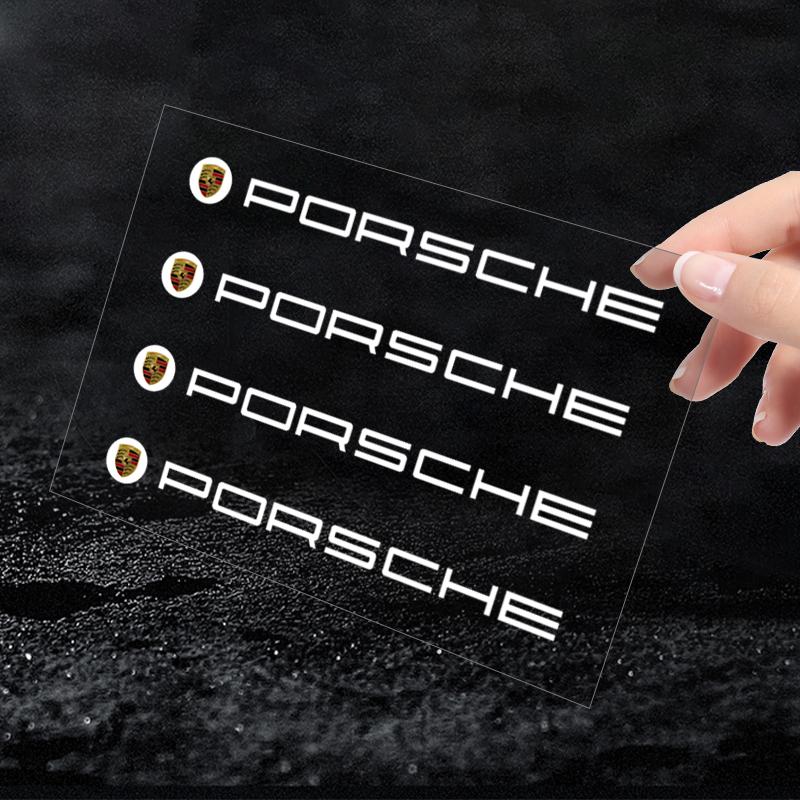 4Pcs Car Door Handle Stickers Tire Rear View Mirror Decals For Porsche Boxster Cayenne Panamera Macan Cayman 911 918 996 917 991