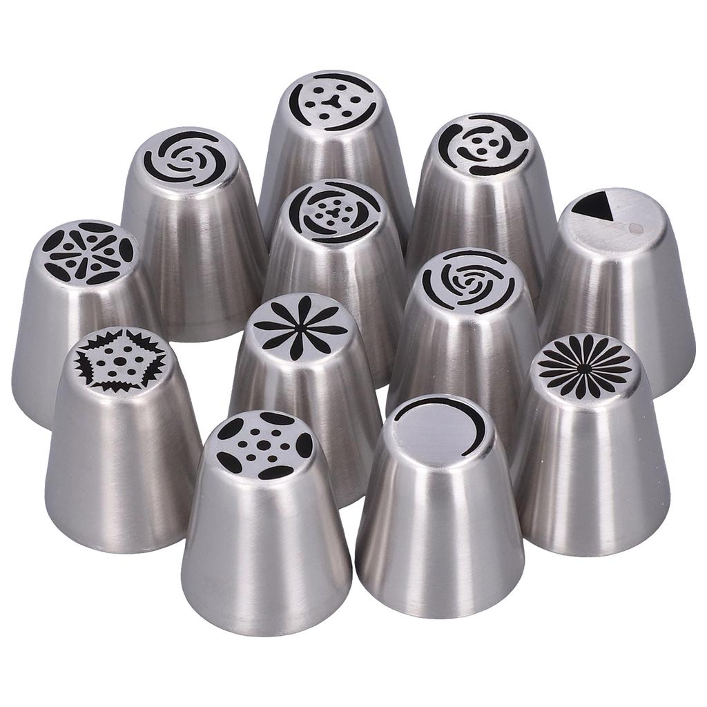 14Pcs Piping Tip Set Easy Cleaning Smoothing Surfaces Flower Frosting Tip for Decorating Cakes Cupcakes Fondant Muffins