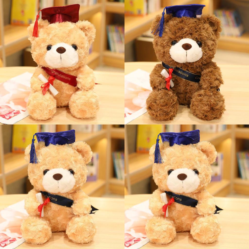 Adorable Doctor Bear Plush Toy With Cap Perfect Graduation Gift For Students