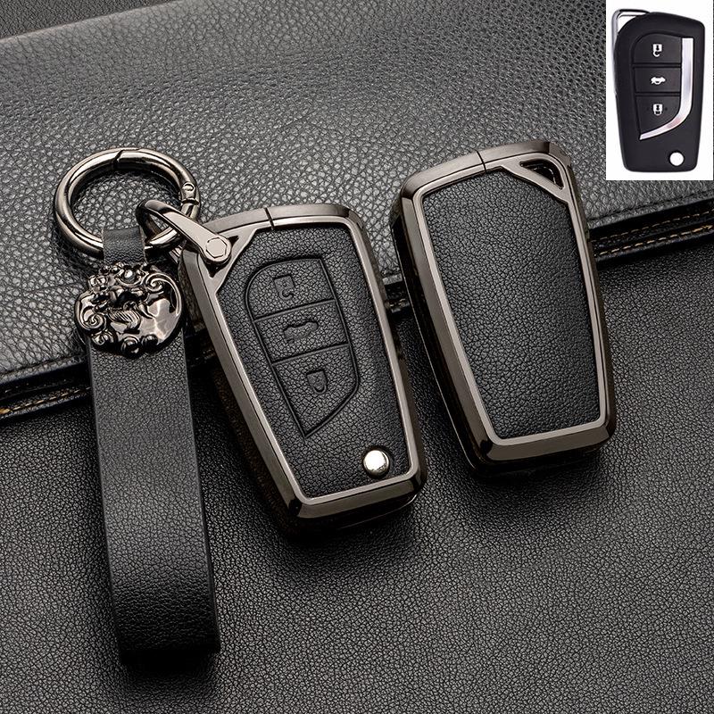 Full-Cover Metal Key Case for Toyota Corolla, RAV4, Rongfang, Wilanda, Levin, Camry