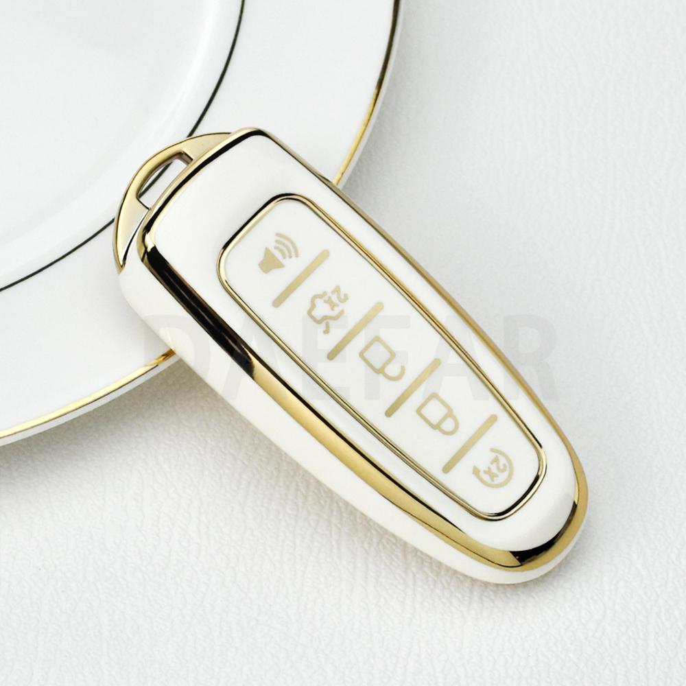 TPU obudowa pilota samochodowego na klucze pokrywa dla Ford Focus Edge Explorer Expedition C-Max Escape Flex obudowa tytanowa uchwyt na brelok