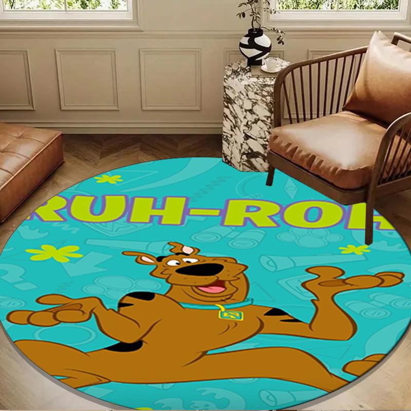Scoo-dog Mystery Night Round Rug for Livingroom,Bedroom, Palyroom, Chair Rug, Area Rug, Circle Carpet, Large Size Fan Christmas Gift