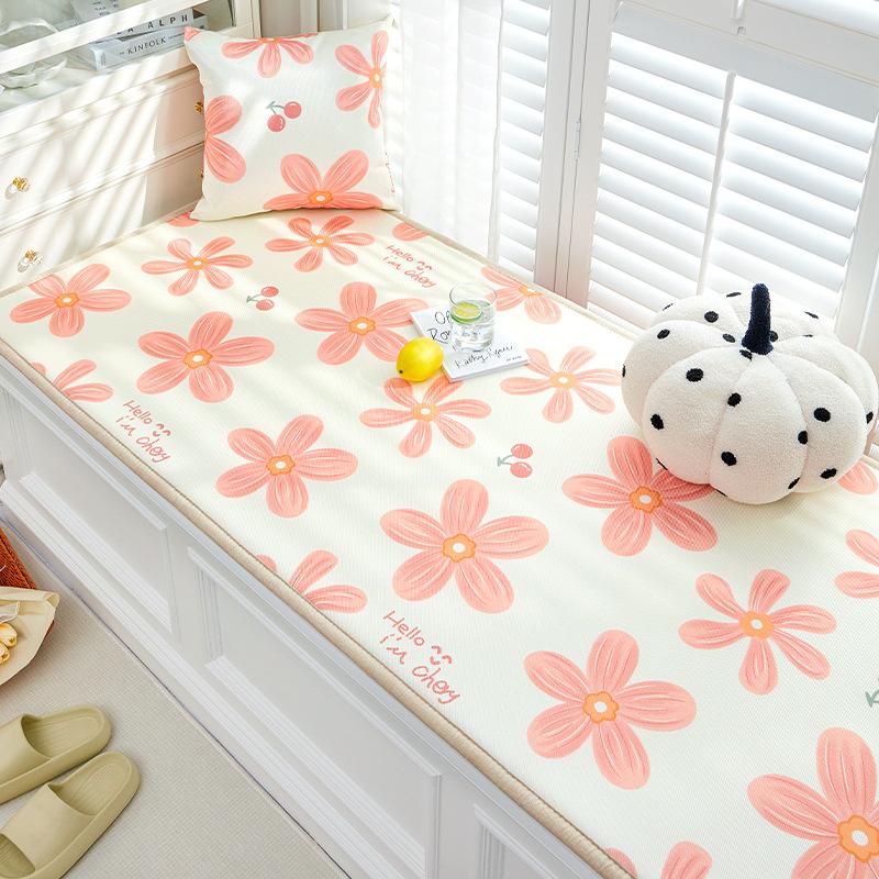 Ice Silk Window Cushion Summer Luxury Balcony Ledge Cushion Soft Lightweight Lazy Sofa Bay Window Seat Pad 60*150