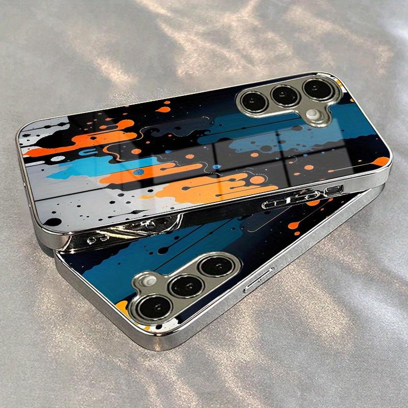 Vergoldete gehärtete Glas-Handyhülle, kompatibel Galaxy S26 S25 S24 S23 S22 Ultra Plus. Mit Graffiti-Design.