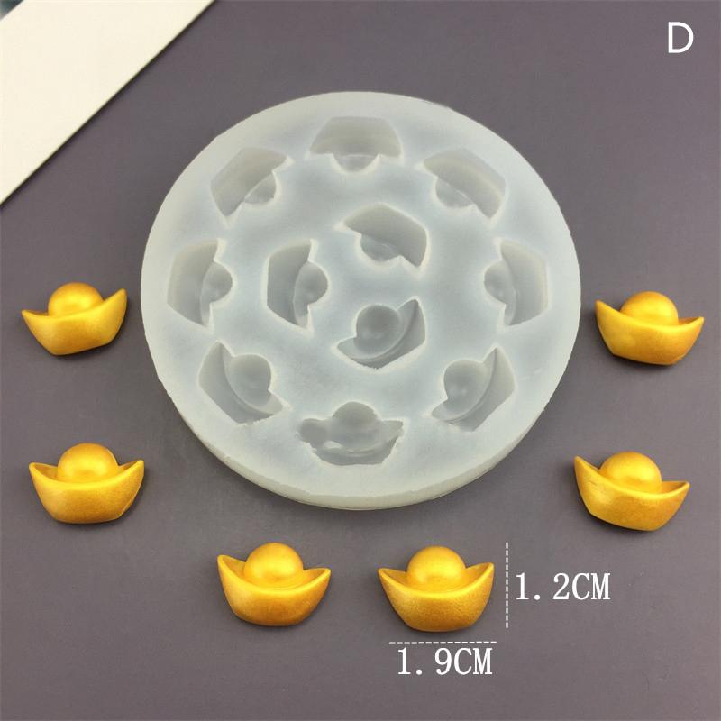 Simulation Yuanbao Kupfermünze Serie Silikonform Kuchen Schokolade Brot Gebäck Kekse Süßigkeiten Gummibärchen Gelee Kerze Backwerkzeuge