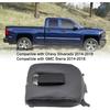 SecosAutoparts Black Leather Center Console Leather Lid Armrest Cover Replacement Compatible With Chevy Silverado GMC Sierra 2014 2015 2016 2017 2018