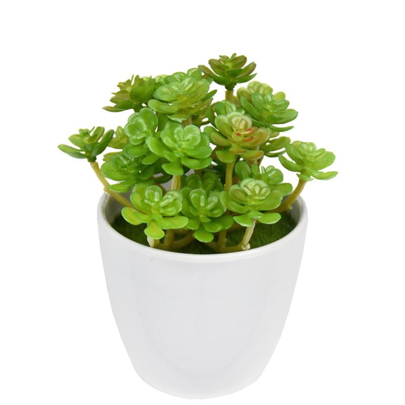 12pcs Simulation Green Plants Plastic Small Succulents Fake Flower DIY Garden Bonsai Artificial Succulent Plant Cafe Decoration
