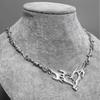 Unisex Thorny Flame Heart Pendant - Cool Hip Hop Subculture Necklace