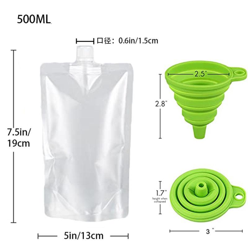 Buy Plastic Liquor Flask 500ml Transparent Concealable Reusable Plastic Beverage Bag Liquor