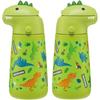 Skater 3D Stainless Steel Straw Water Bottle 370ml Vacuum Duplex Cold Storage Only Dinosaur Dinosaur SSH4D-A