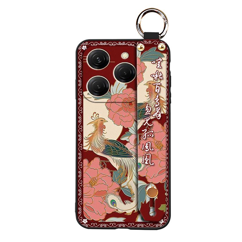 Durable Back Cover Phone Case For Tecno Spark20 Pro/KJ6 Shockproof Waterproof Fashion Ring Phone Holder Chinese style