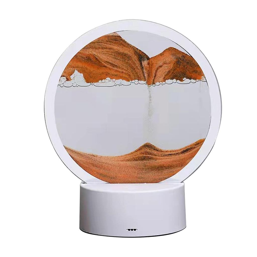 3D Moving Sand Art, 7,87 tum 360° roterande timglasdekoration, Creative Art Sand Art Liquid Motion