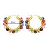 Crystal Earring For Women Boho Jewelry Trendy Natural Stone Pearl Jewellery Bohemian Ear Ring Gold Circle Hoop Earrings