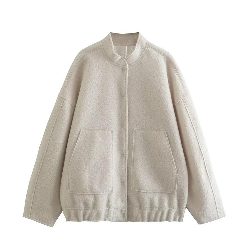 Solid Color Casual Pocket Coat Fall Women's Temperament Jacket