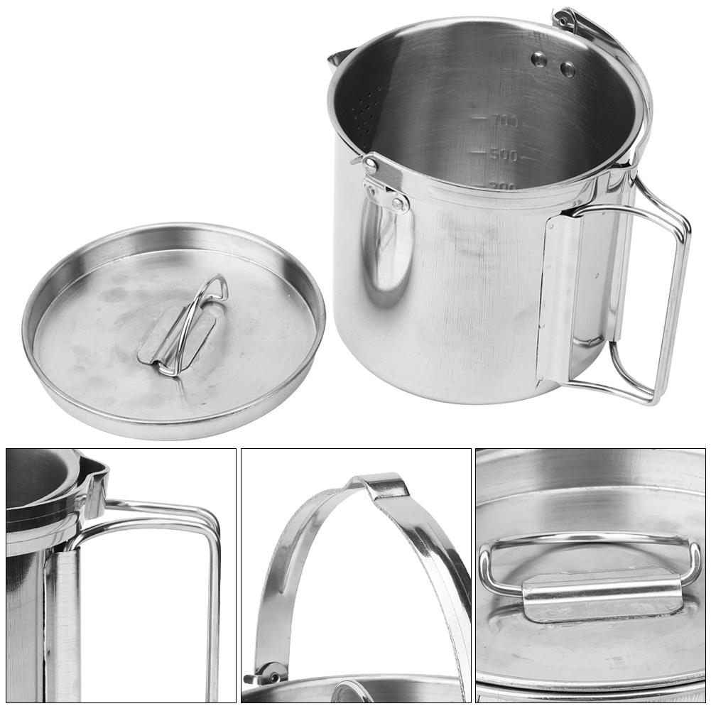 Outdoor Stainless Steel Durable Eco Friendly Portable Water Kettle Multiple Use Coffee Pot