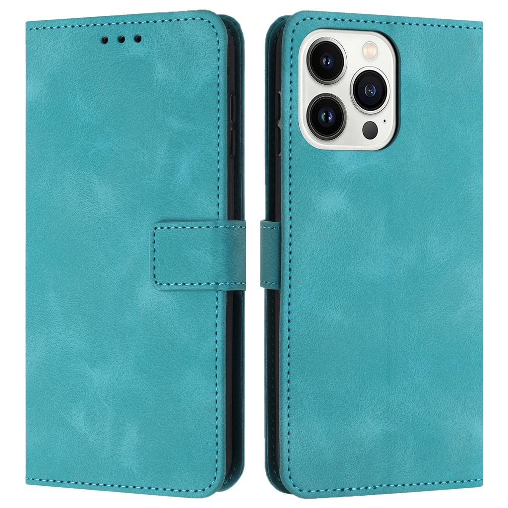 For iPhone 16 Pro Max Leather Case Solid Color Wallet Protective Phone Cover