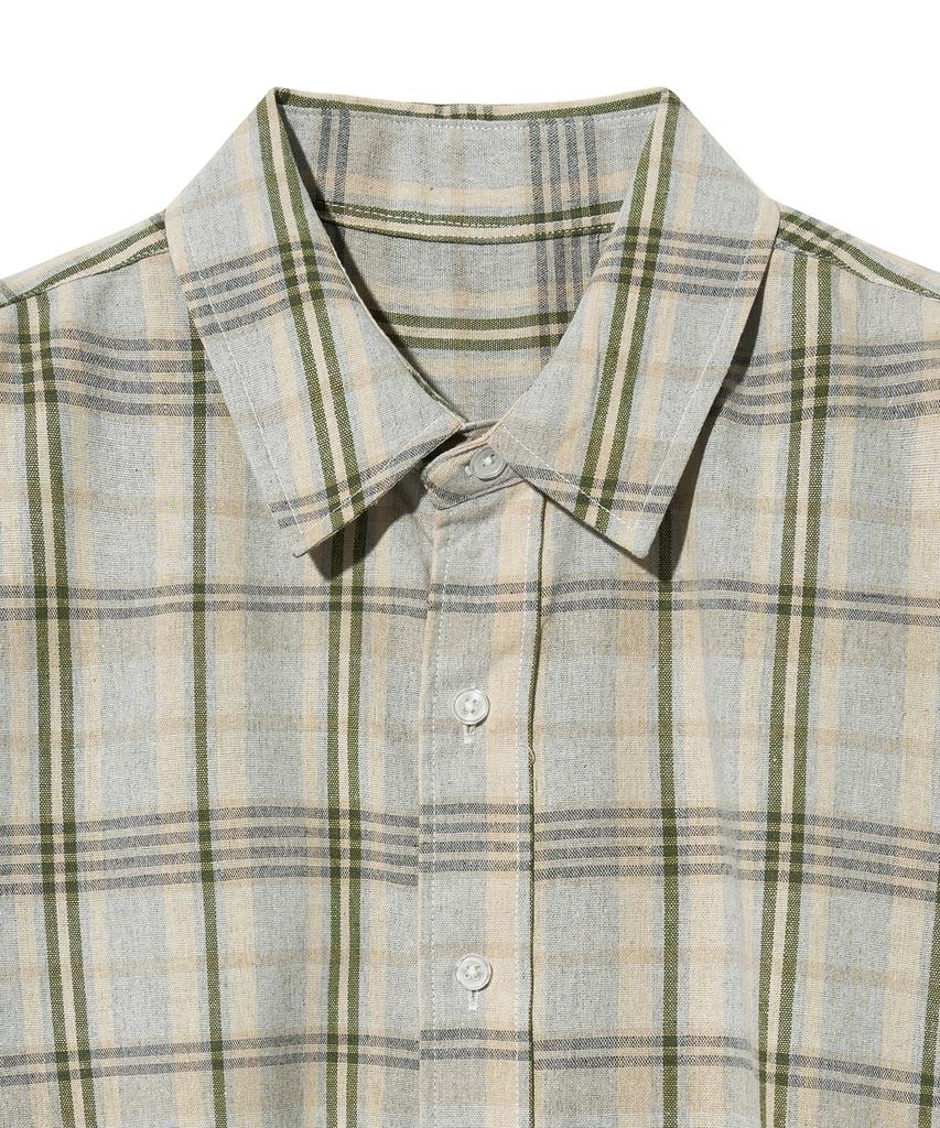 STANDARDERROR 87-Stan071 Soft Vintage Oversized Short Sleeve Check Shirt