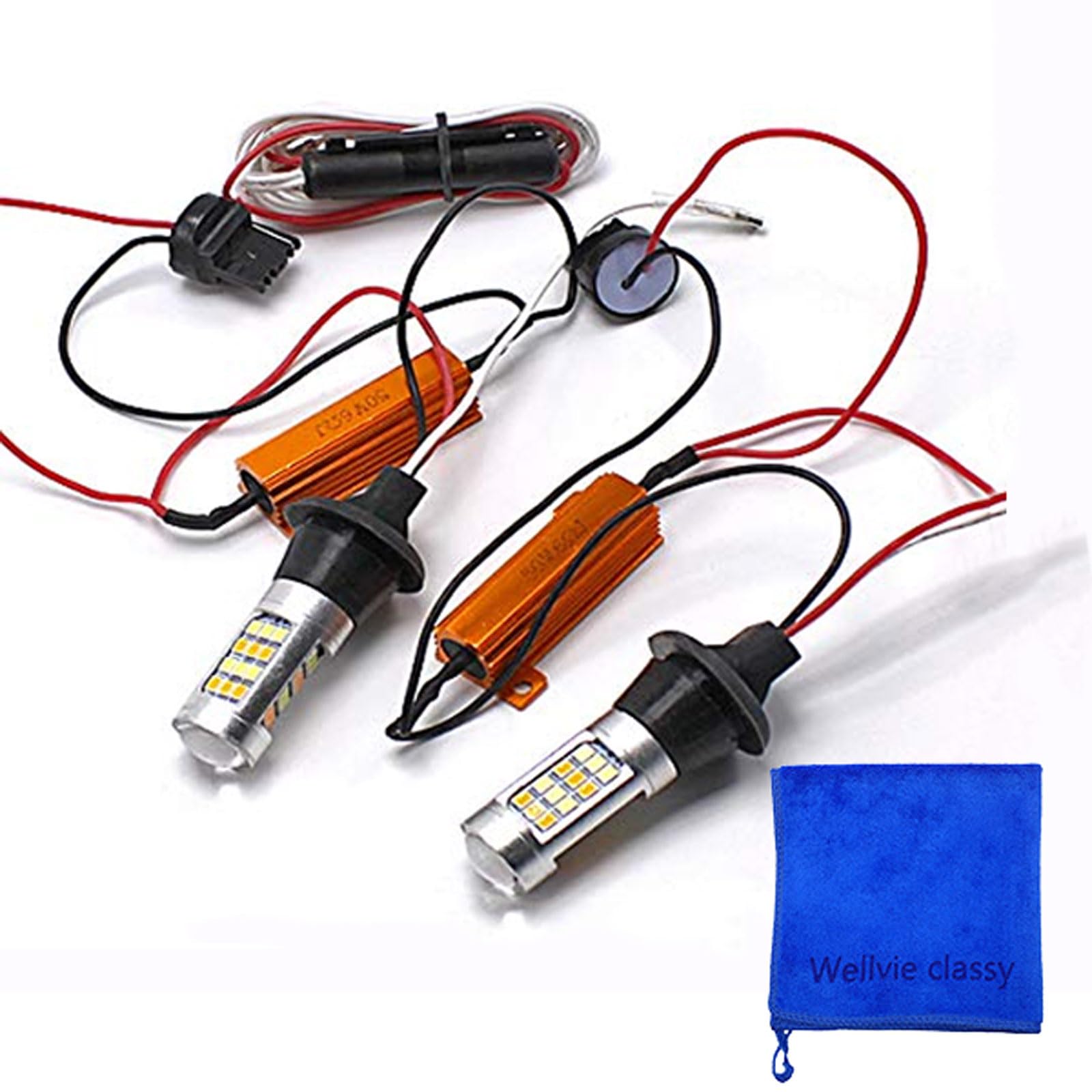 

Комплект позиционных огней поворотника, T20, 42 светодиода, с резистором предотвращения гипервспышки, цоколь Uipogi, резиновый патрон (Красный/Янтарный (Красный апельсин)) красный