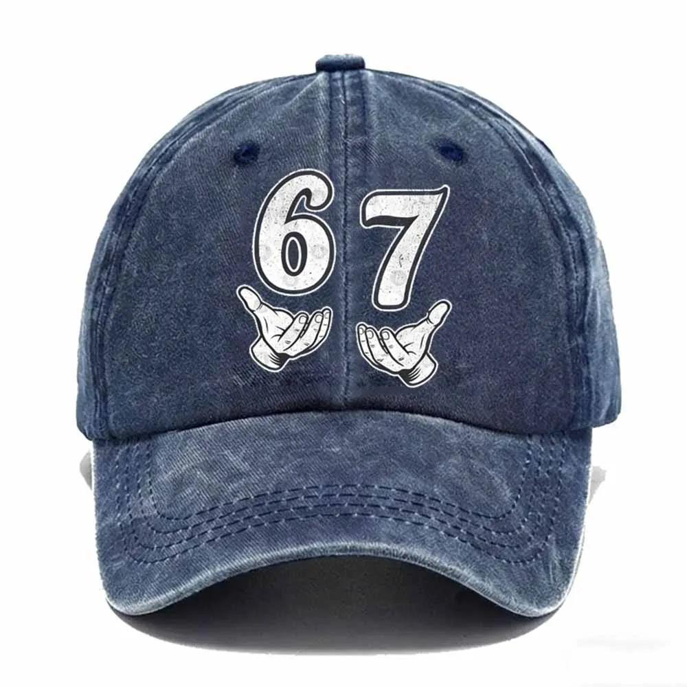 For New PVC Men's Vintage Washed Digital Printed Logo Sunshade Baseball Cap 6-Panel Adjustable