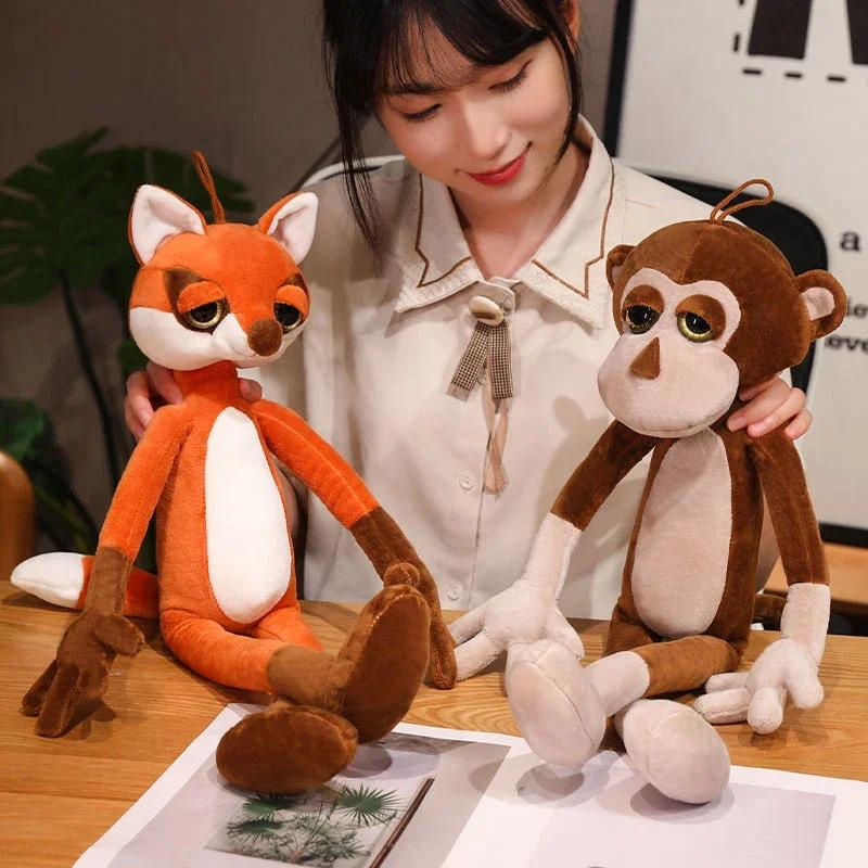 Peluche di animali della giungla della foresta di peluche, carino leone tigre leopardo scimmia coniglio giraffa elefante volpe bambola regalo di compleanno per bambini