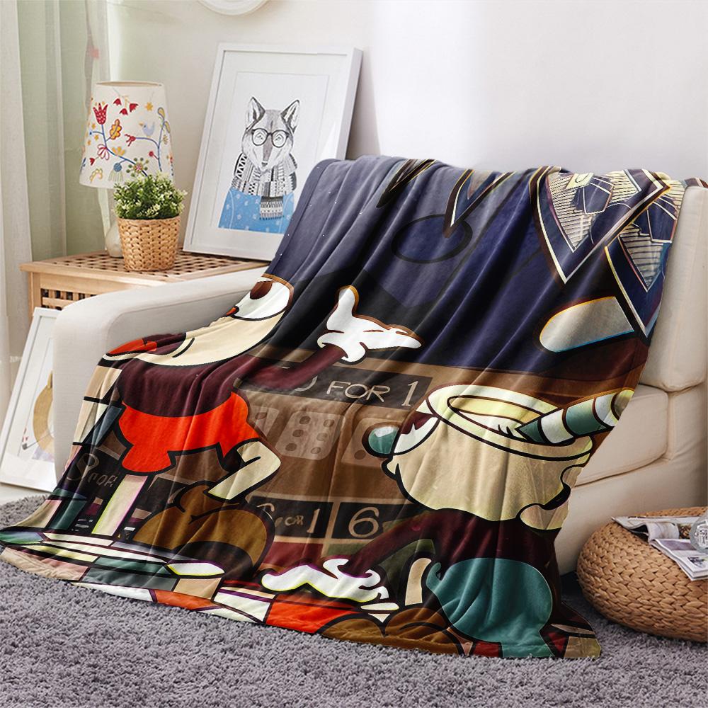 Cuphead Flannel Blanket, High quality Comfortable for All Seasons, Home Decor, Warmth and Comfort